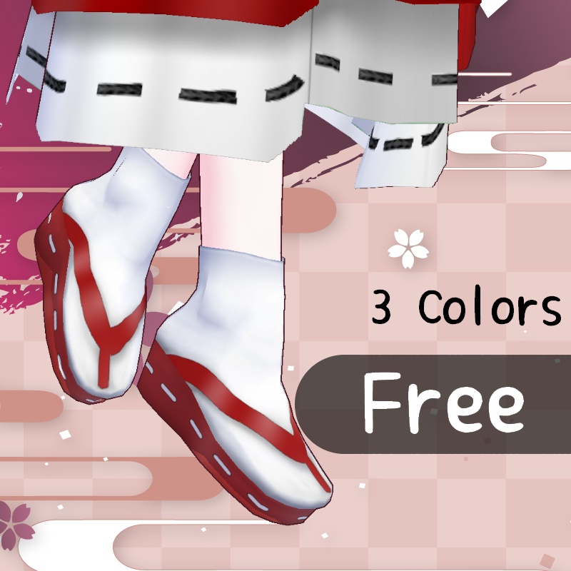 VRoid【Free / 無料】足袋付き草履　Wafuu Shoes and socks