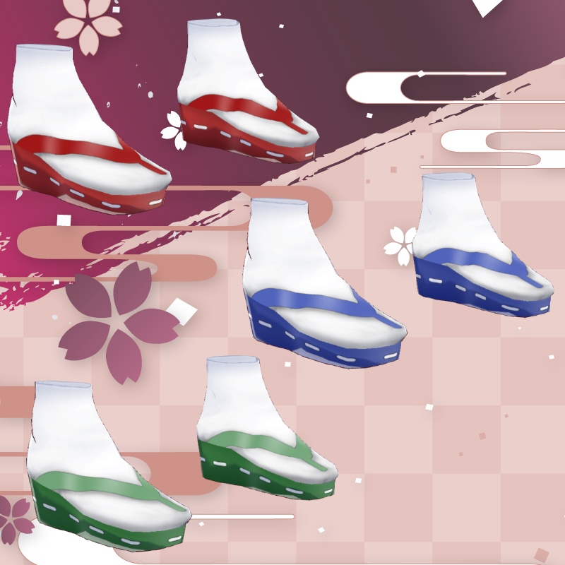 VRoid【Free / 無料】足袋付き草履 Wafuu Shoes and socks