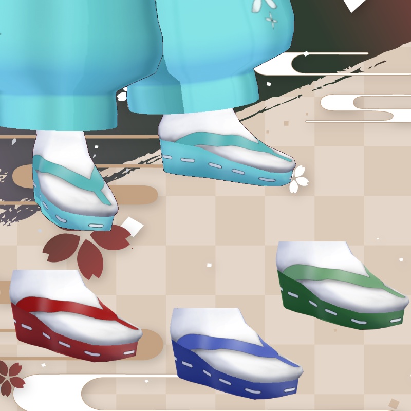 VRoid【Free / 無料】和風ローブ・ズボン セット Waff Robe Pants Set