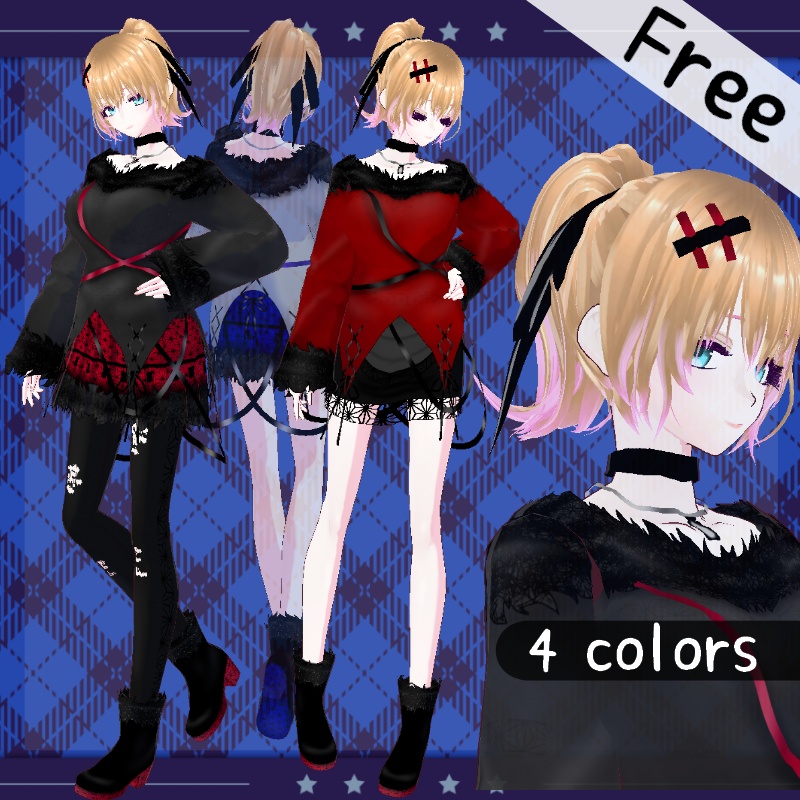 VRoid【Free / 無料】レッドベルベットケーキ セット Red Velvet Cake Set