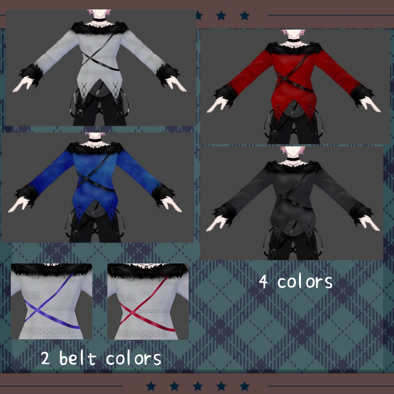 VRoid【Free / 無料】レッドベルベットケーキ ズボン セット Red Velvet Cake Pants Set