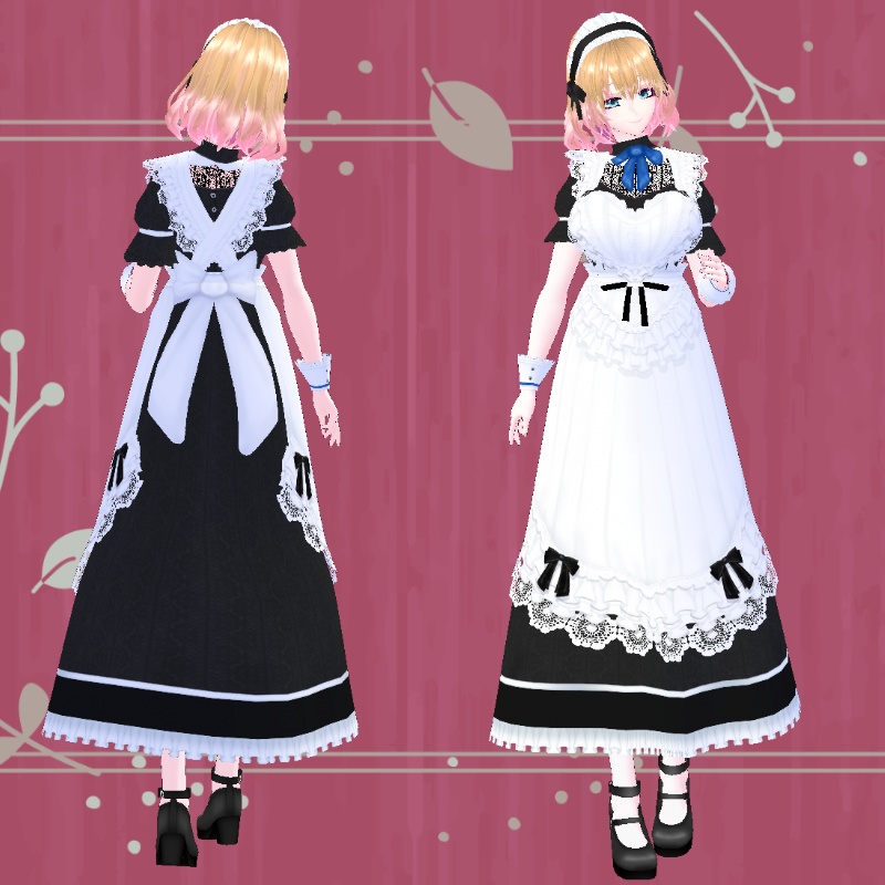 VRoid【Free / 無料】bikonos メイド服 セット bikonos Maid Set