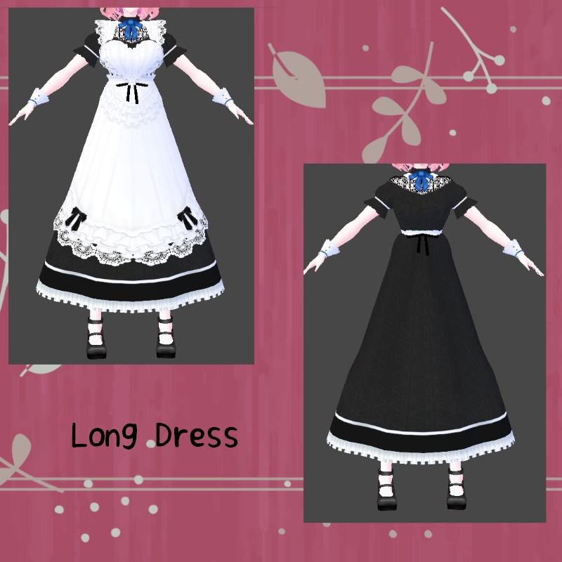 VRoid【Free / 無料】bikonos メイド服 セット bikonos Maid Set