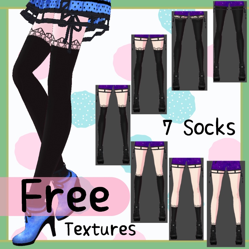 VRoid【Free / 無料】ソックス テクスチャ セット Socks Textures Set