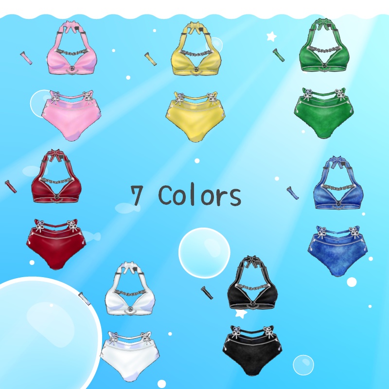 VRoid【Free / 無料】水際の冷涼 水着セット Waterside Cooling Swimwear Set
