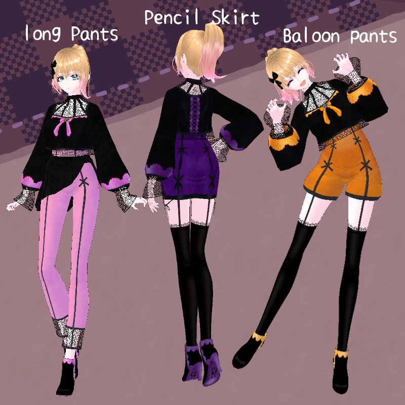 VRoid【Free / 無料】静かな夜想曲セット Silent Nocturne Set