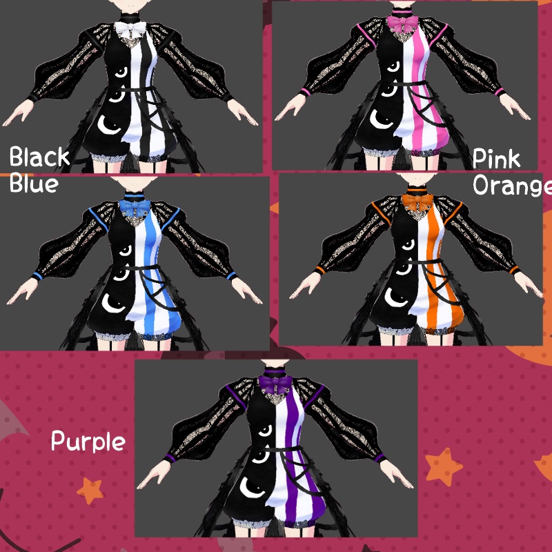 VRoid【Free / 無料】覗き見るモンスターセット Peeking Monster Set