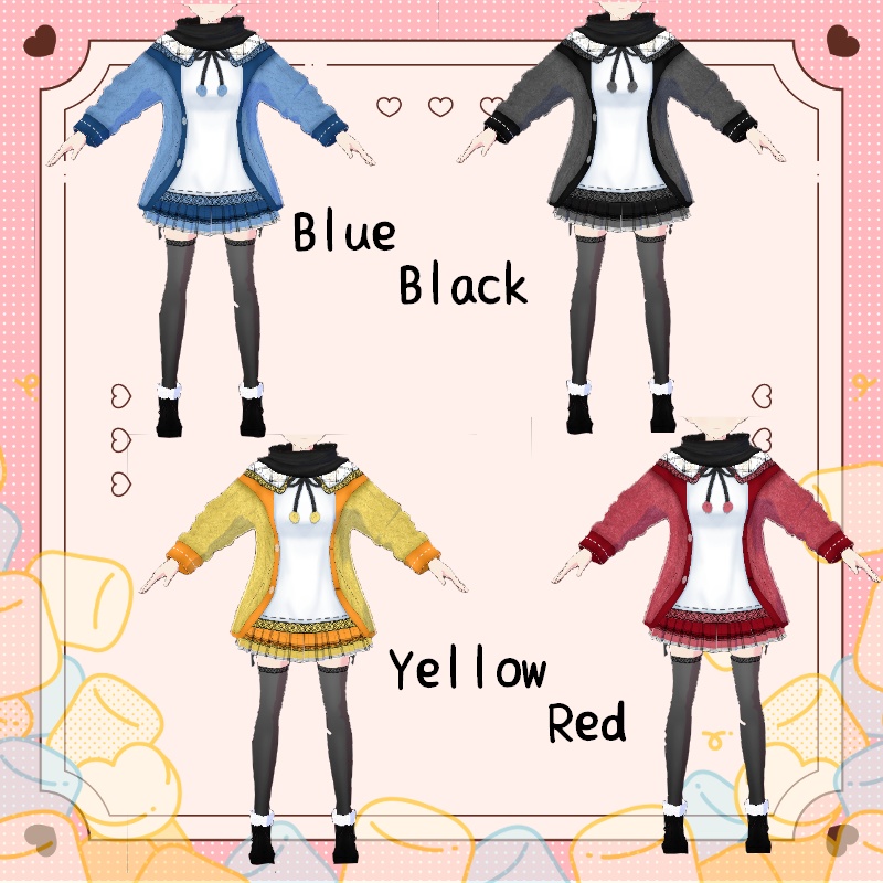 VRoid【Free / 無料】冬のマシュマロ Winter Marshmallow Set