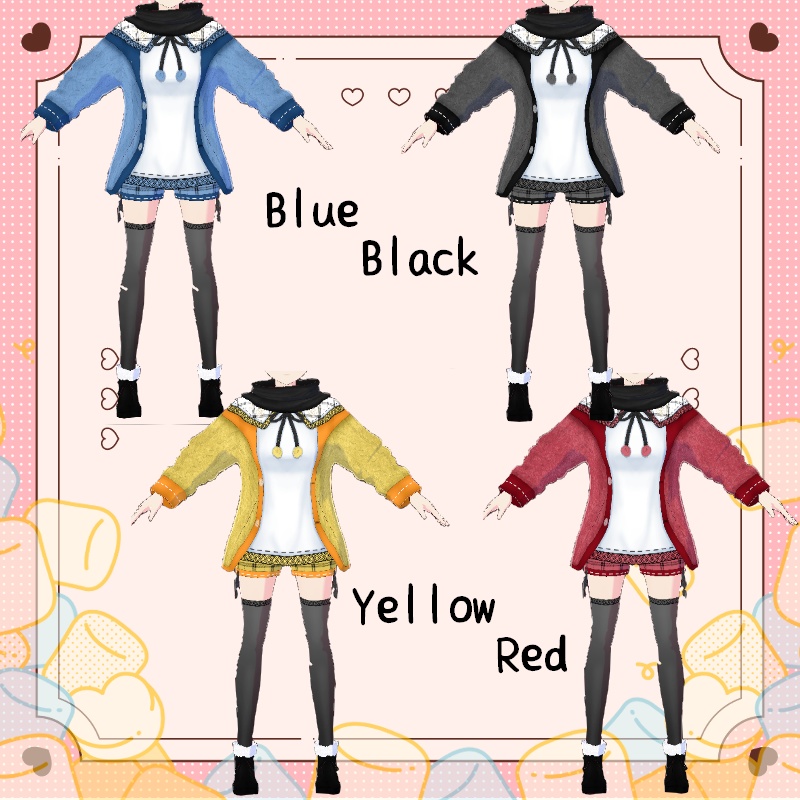 VRoid【Free / 無料】冬のマシュマロ Winter Marshmallow Set