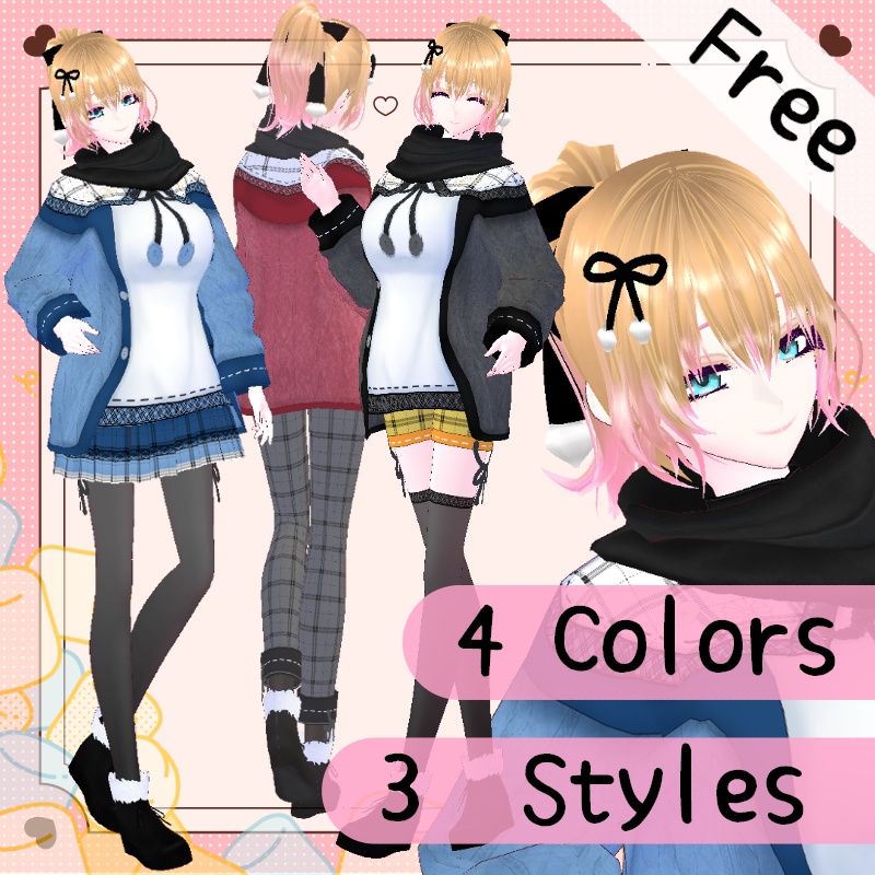 VRoid【Free / 無料】冬のマシュマロ Winter Marshmallow Set