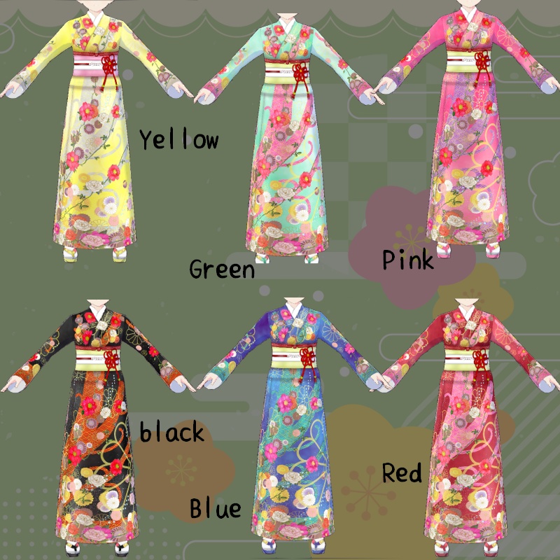 VRoid【Free / 無料】希望呼ぶ 着物セット Hoping for Kimono Set