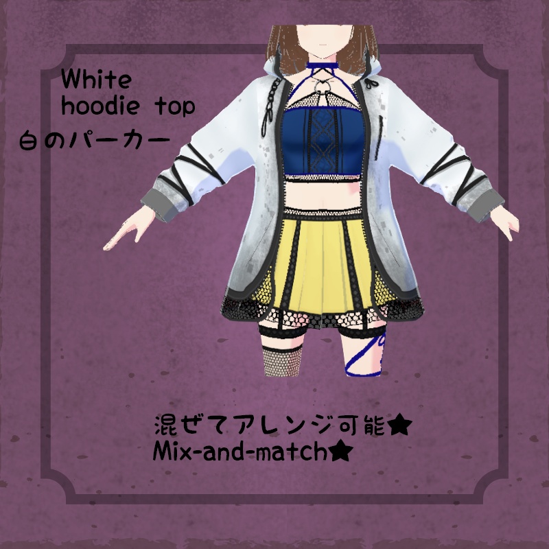 VRoid 夜中の尖スカート セット Midnight Edge Skirt Set