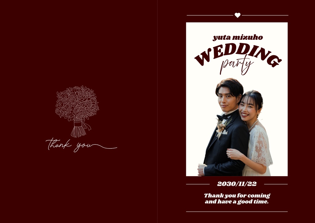 【Canva編集】結婚式プロフィールブックテンプレート｜写真貼るだけ