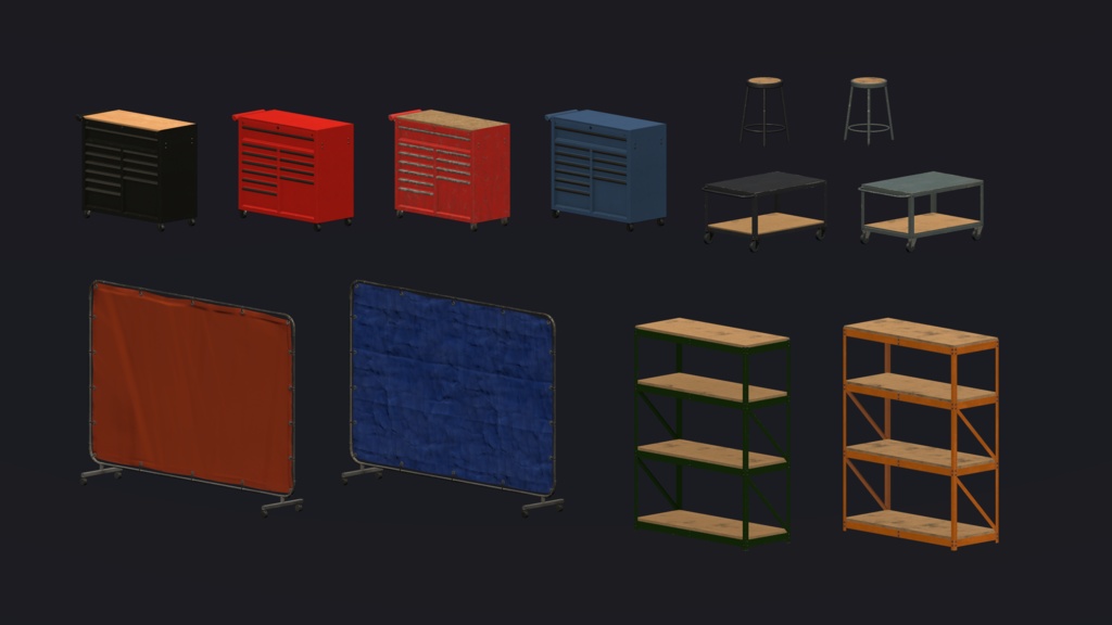 Industrial & Office Interiors Asset Pack 「産業およびオフィスのインテリア」