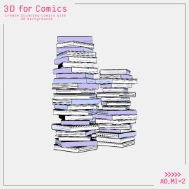 3D素材/クリスタ用】本(複数)