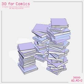 3D素材/クリスタ用】本(複数)
