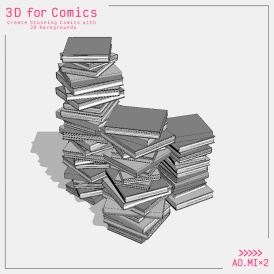 3D素材/クリスタ用】本(複数)