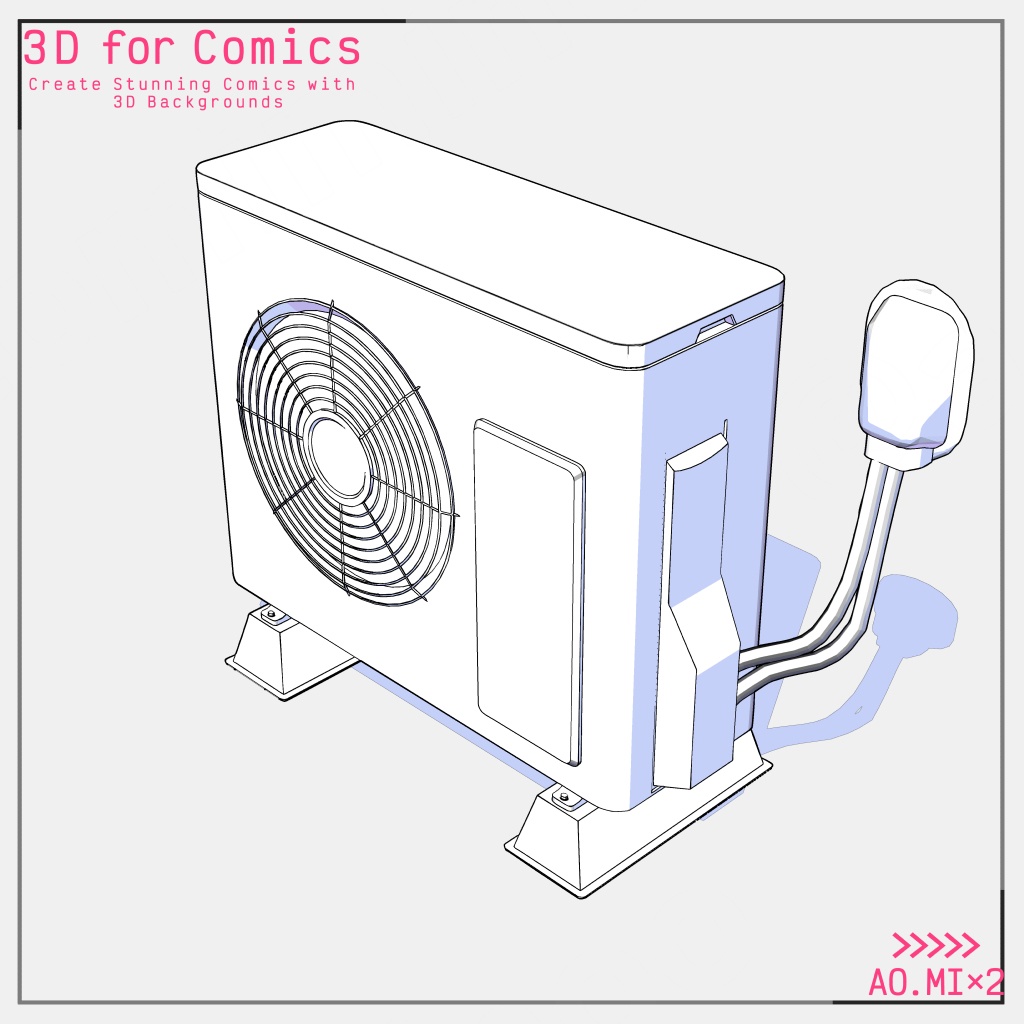 【3D素材/クリスタ用】室外機