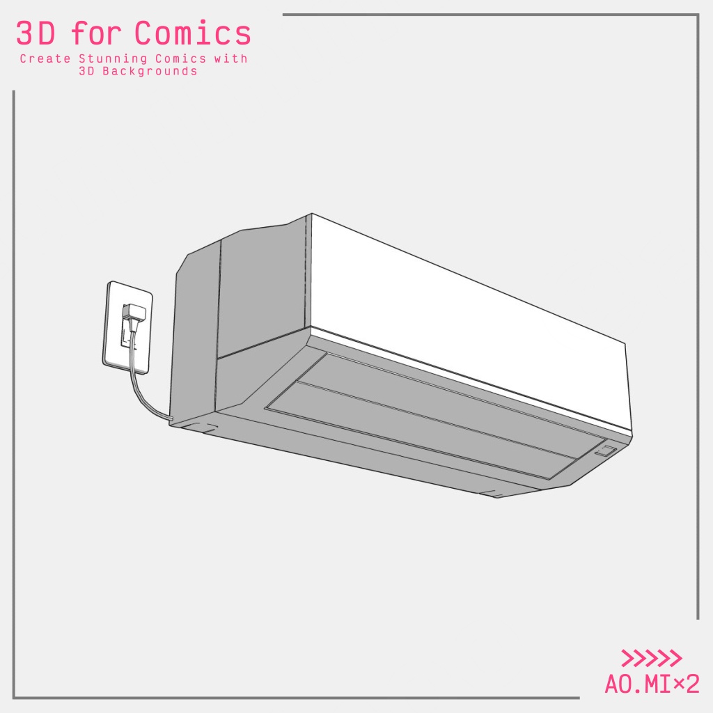 【3D素材/クリスタ用】エアコン