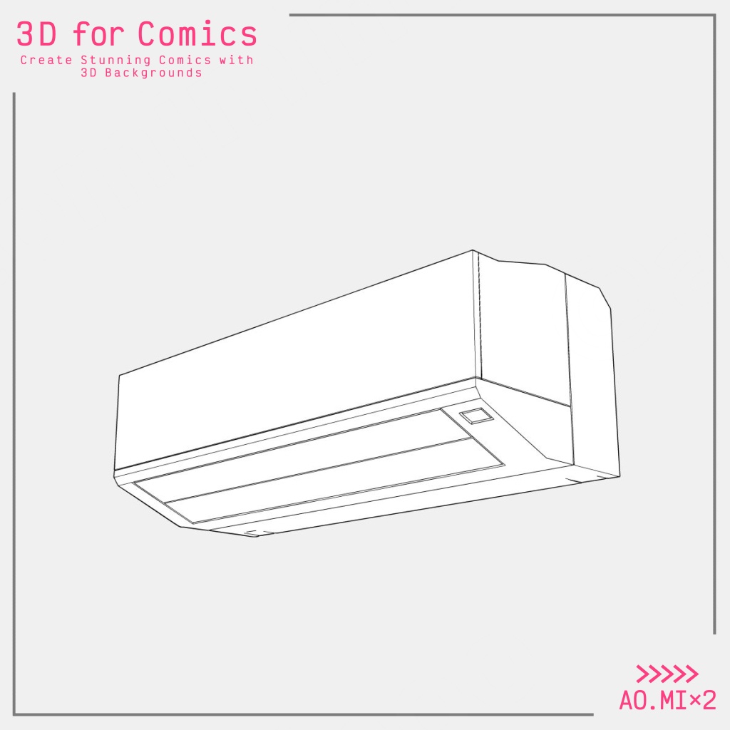 【3D素材/クリスタ用】エアコン