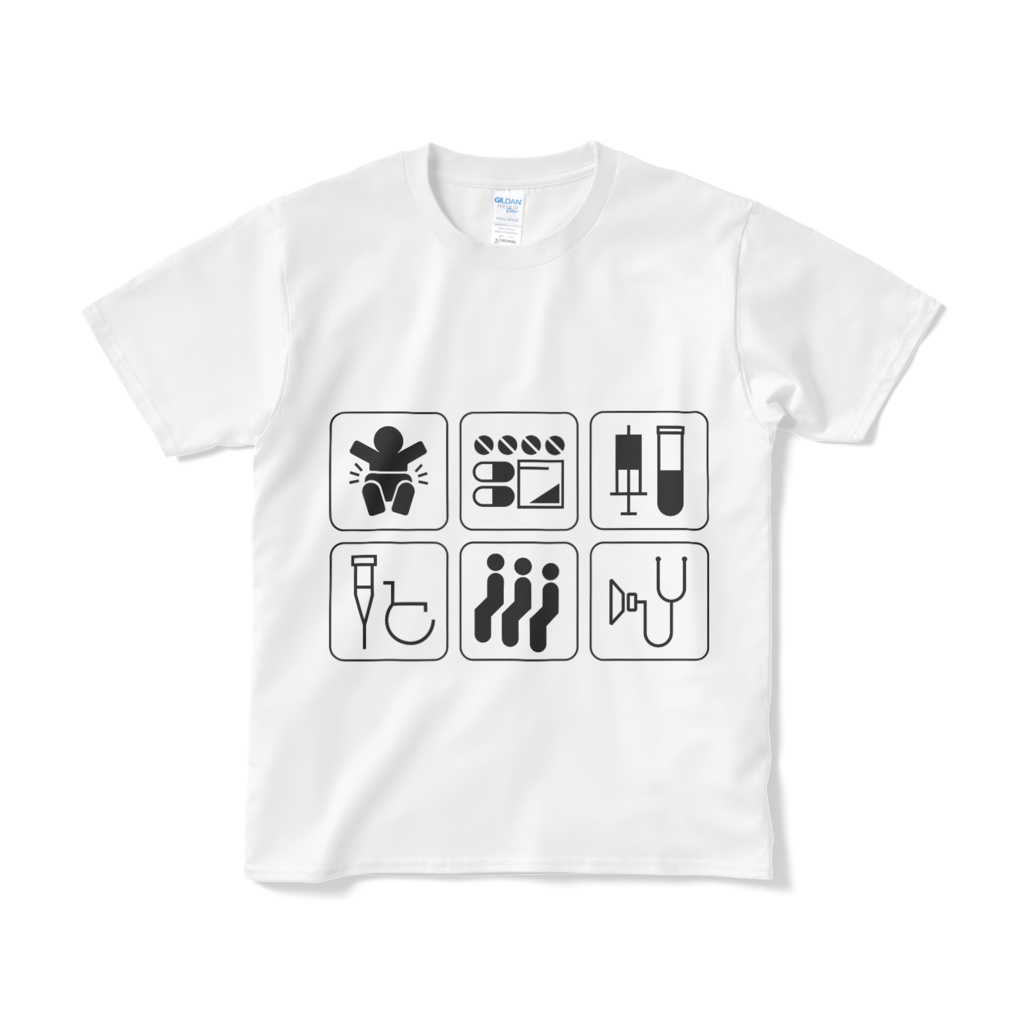 病院のピクトグラムTシャツ