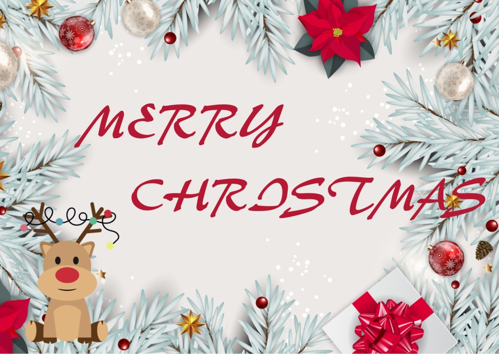 クリスマスカード　季節のグリーティング　2枚