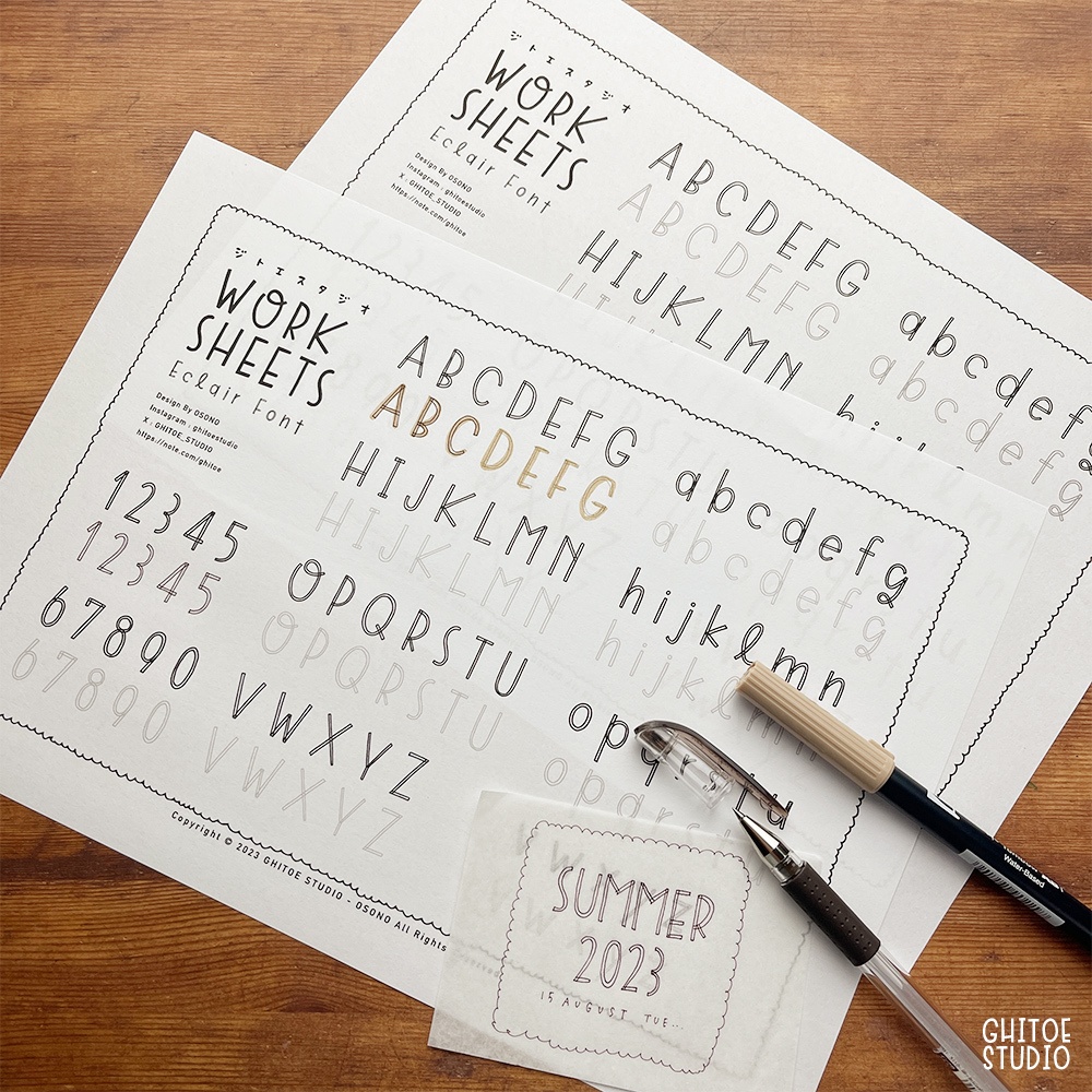 PDFなぞり描きワークシート Eclair Font フリー版