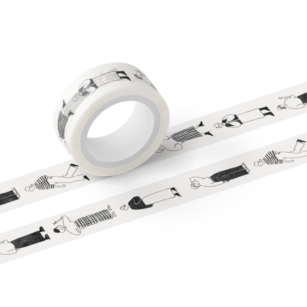 MOJITOE マスキングテープ シンプルズキナヒト モノトーン 15mm幅 5m