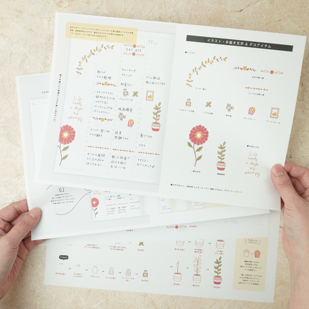 【まとめPDF】春の手帳デコ<週間バーチカル編>