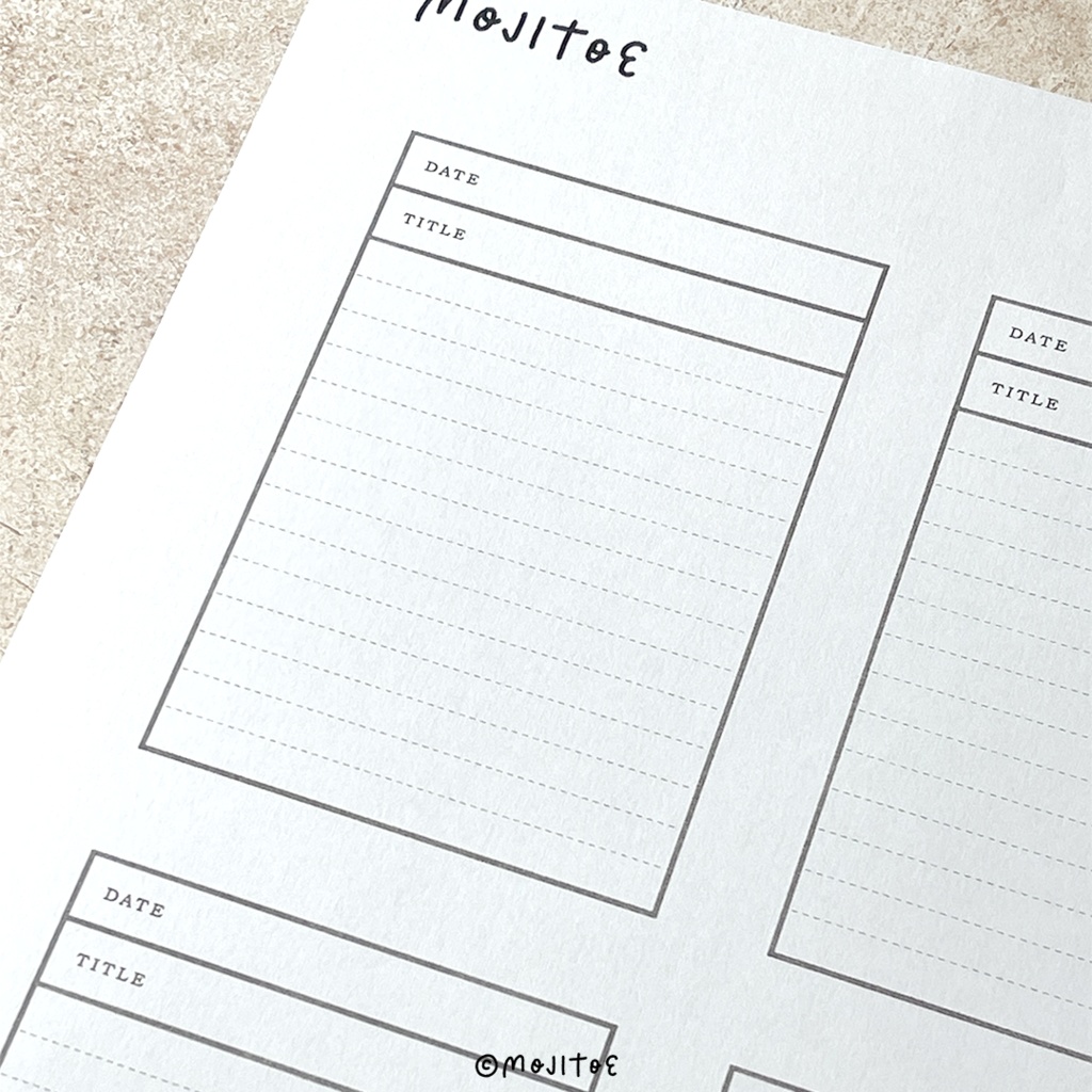 【手帳素材PDF】シンプル太フレーム A7サイズメモ