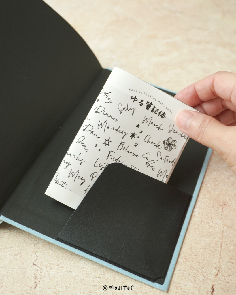 【PDF】ゆる筆記体 見本帳 8Pミニブック