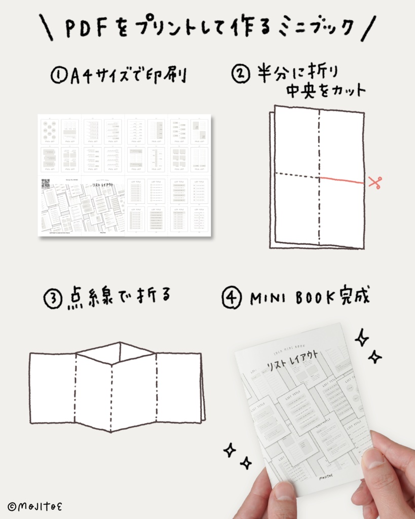 【PDF】24種のリストレイアウト アイデアミニブック