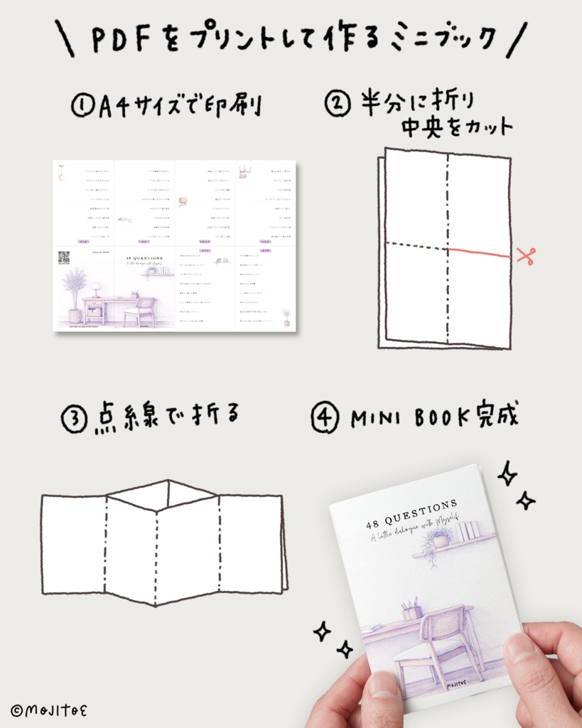 期間限定★2026/2/10 AM5:59 まで無料【PDF】自分を深堀りしたいときの48の質問ブック