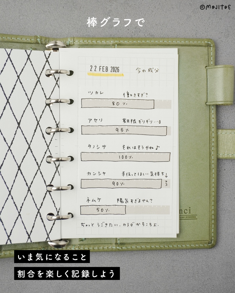 【手帳素材PDF】自分の成分グラフ
