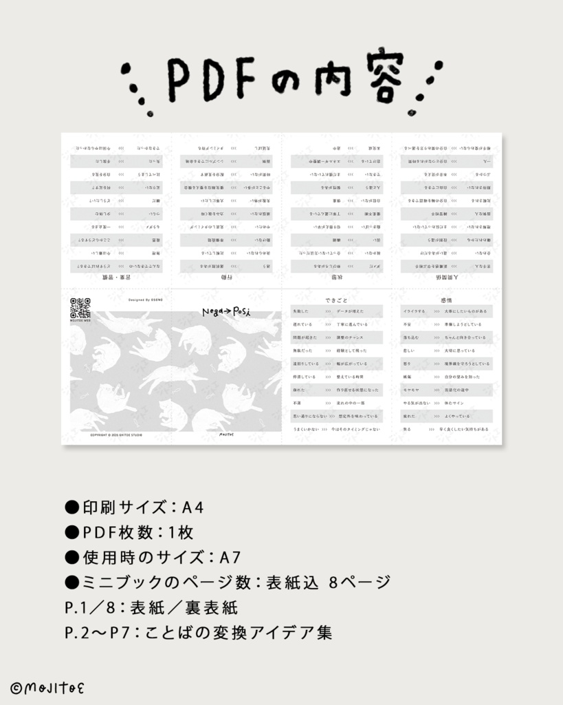 【PDF】ネガポジ変換 ミニブック【ことばの変換アイデア集】