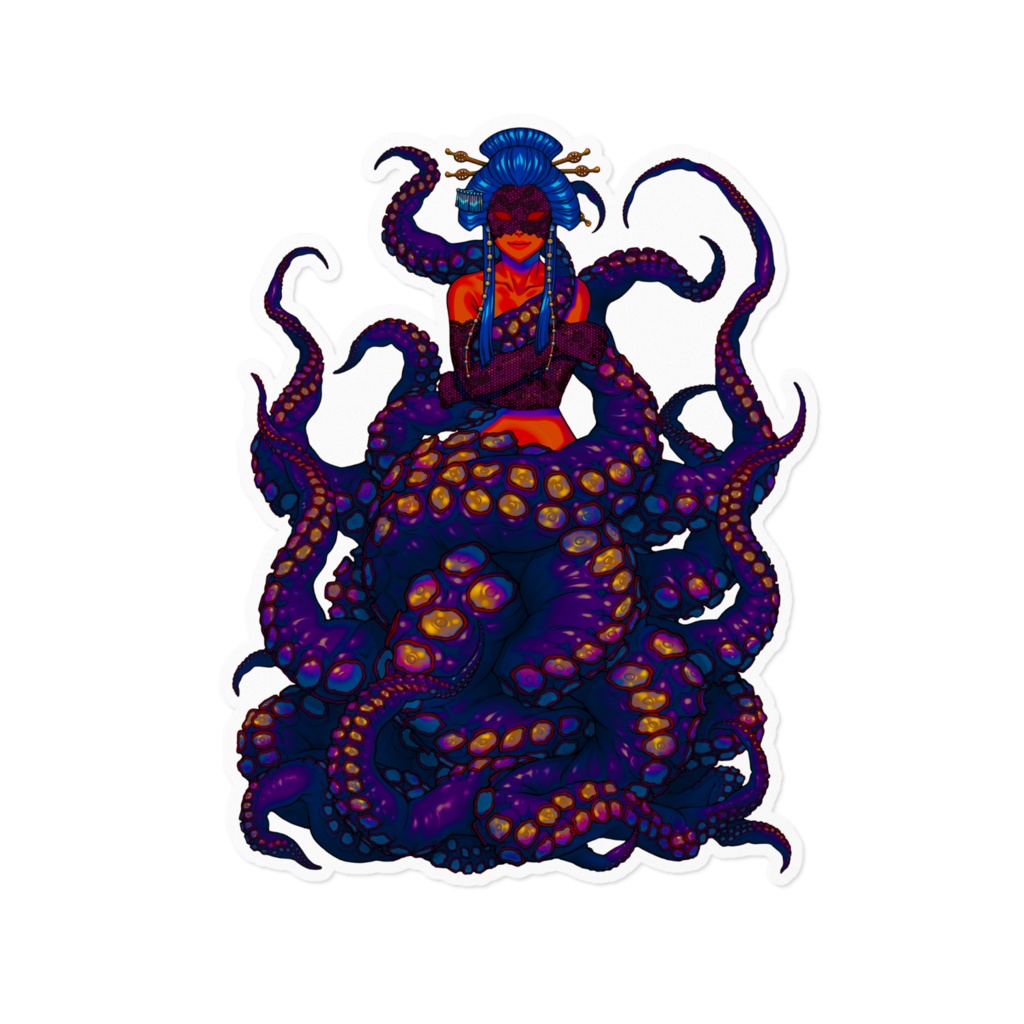 蛸女B（サイケデリック）ステッカー16cm