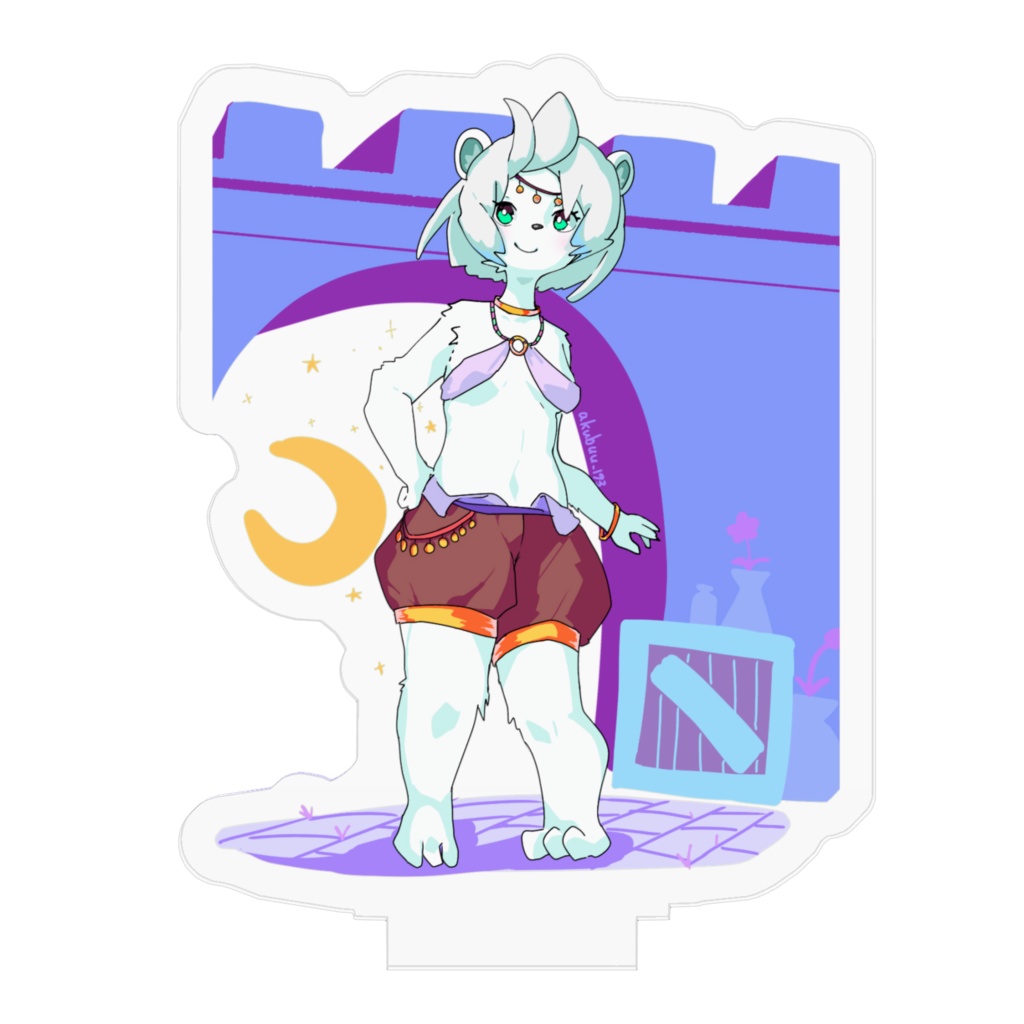 エスニックなシロクマちゃん アクリルフィギュア