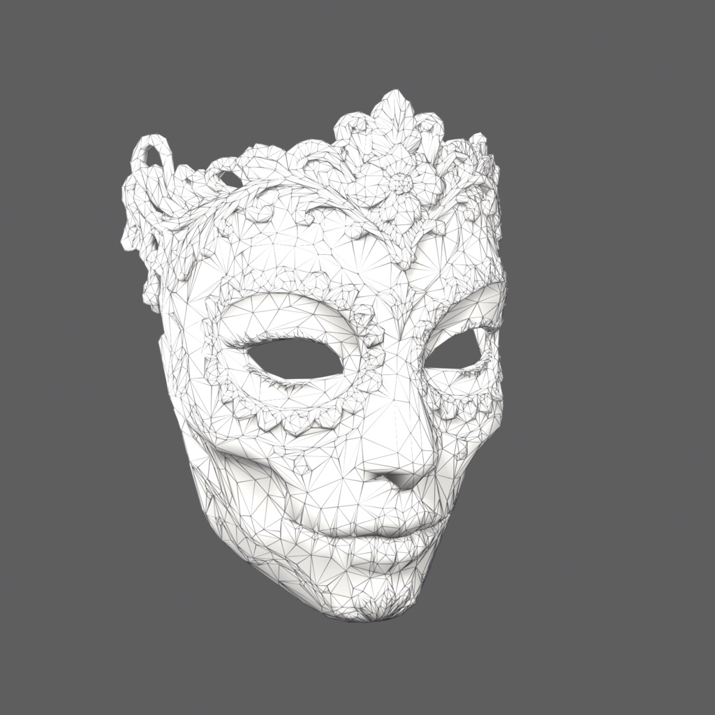 Marigold Calavera VR – sugar skull mask with gold crown【VRChat / PC & Quest / MA】