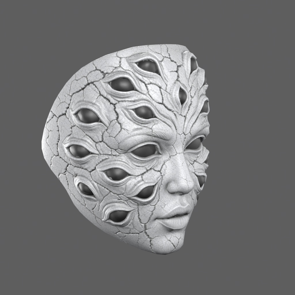 Widow Spider VR – fourteen-eyed spider face mask【VRChat / PC & Quest / MA】