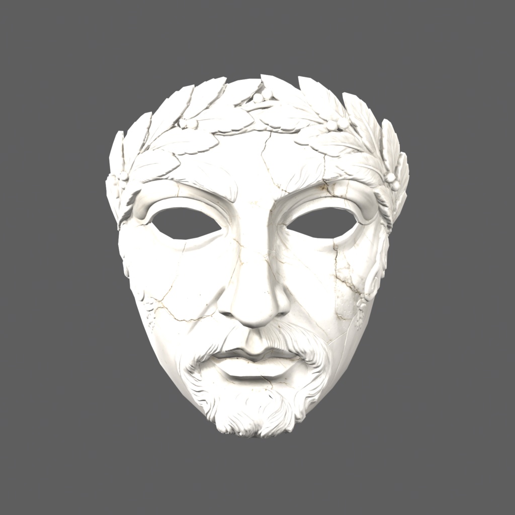 Aurelius Roman VR – laurel-crowned Roman face mask【VRChat / PC & Quest / MA】