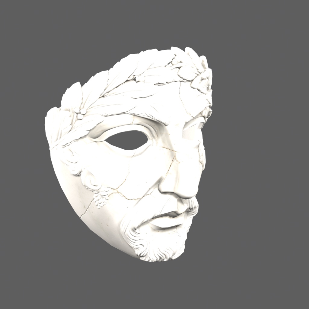 Aurelius Roman VR – laurel-crowned Roman face mask【VRChat / PC & Quest / MA】