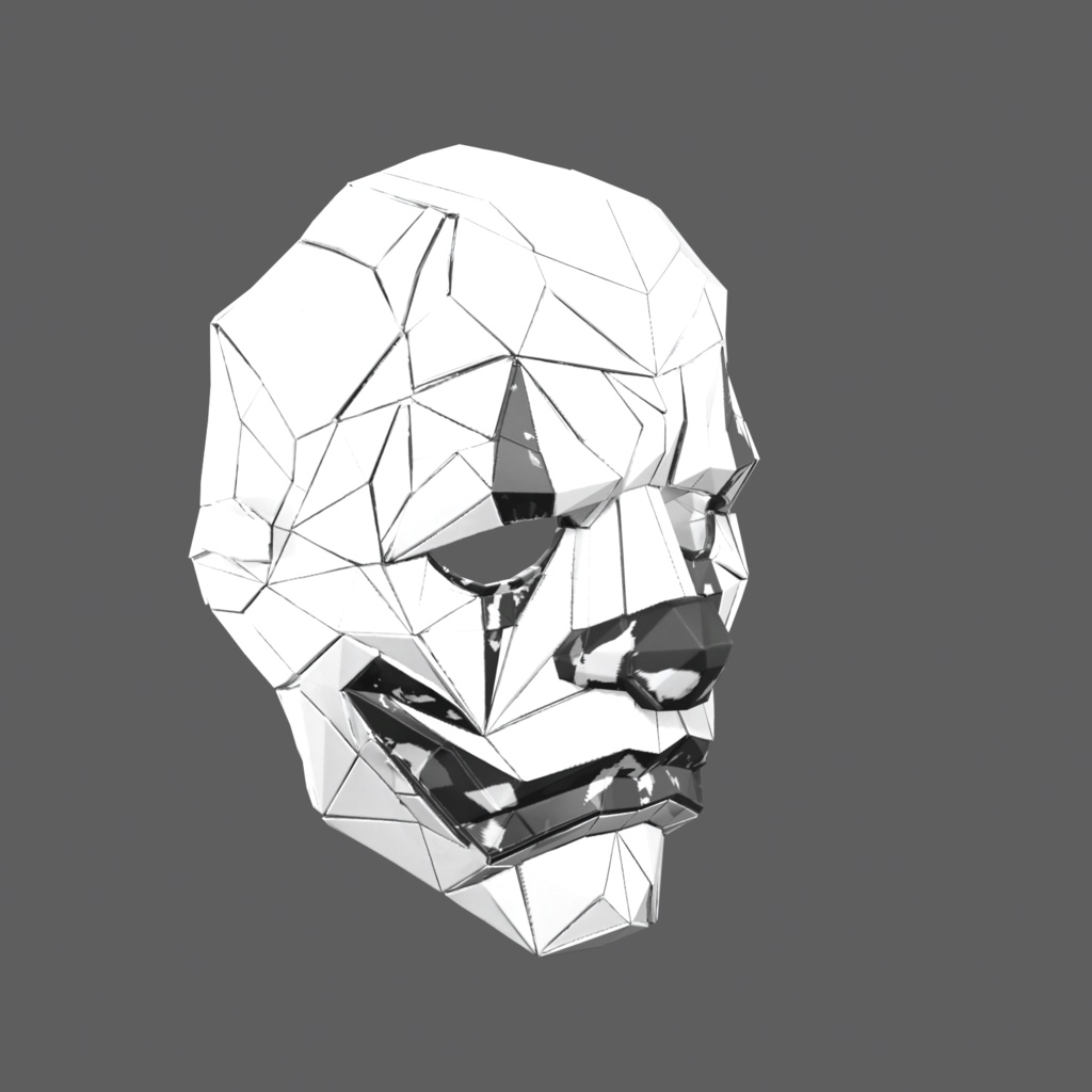 Shatter Clown VR – faceted geometric clown mask【VRChat / PC & Quest / MA】