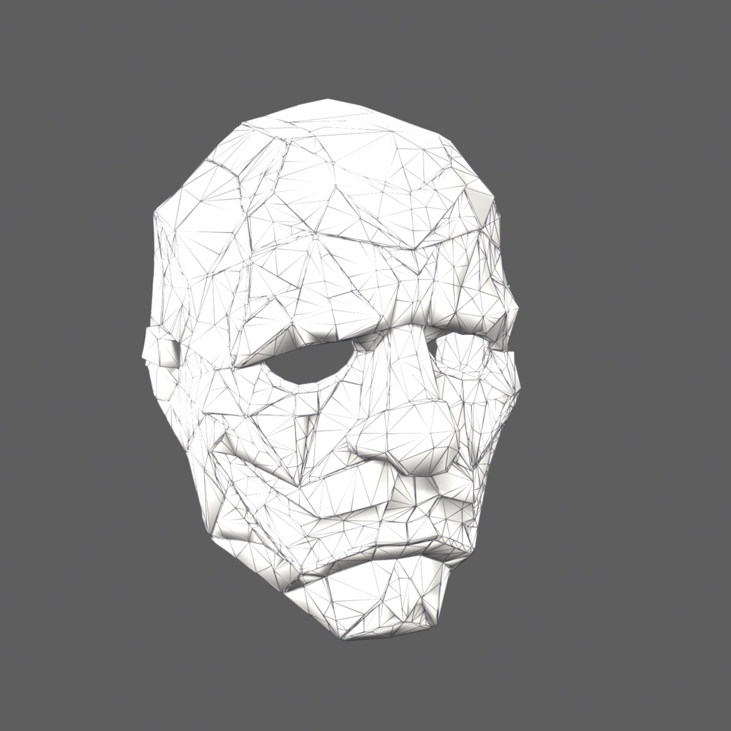 Shatter Clown VR – faceted geometric clown mask【VRChat / PC & Quest / MA】