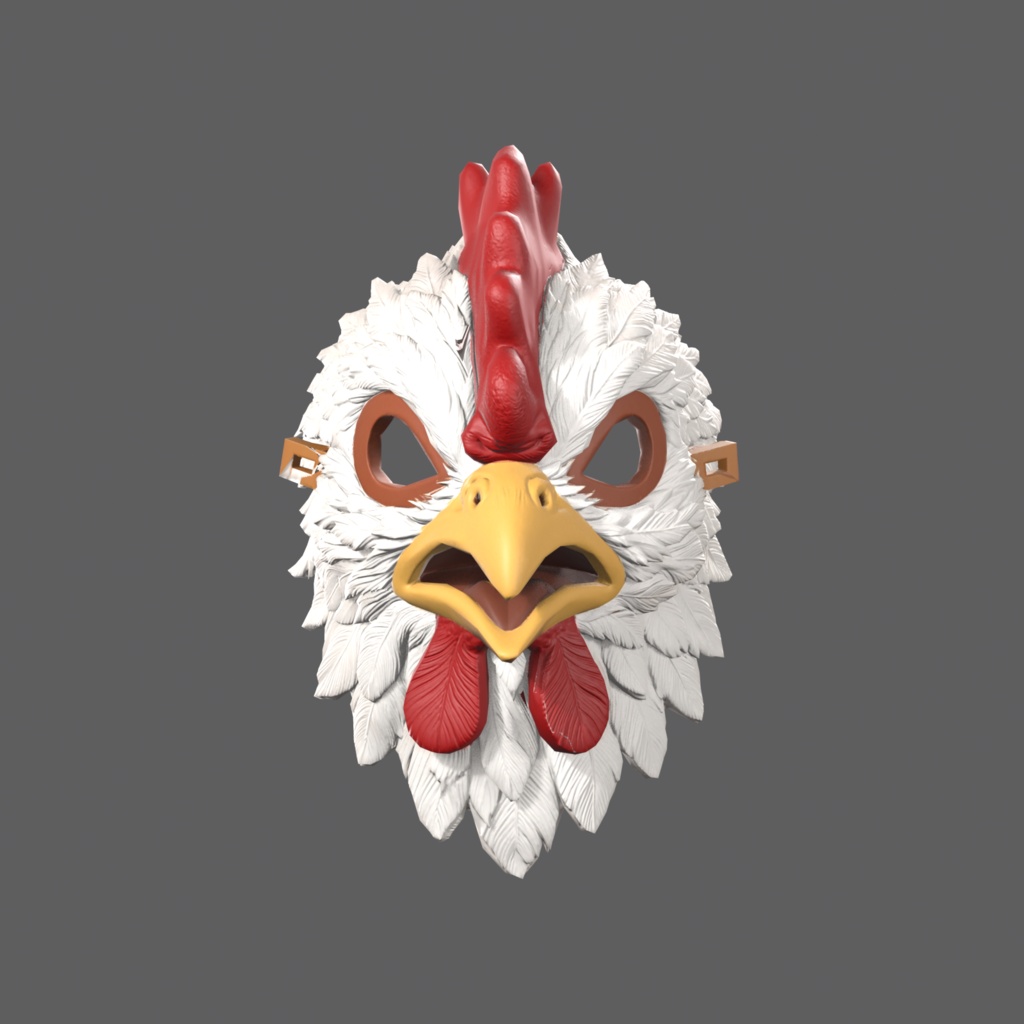 Big Red Rooster VR – loud red rooster mask【VRChat / PC & Quest / MA】