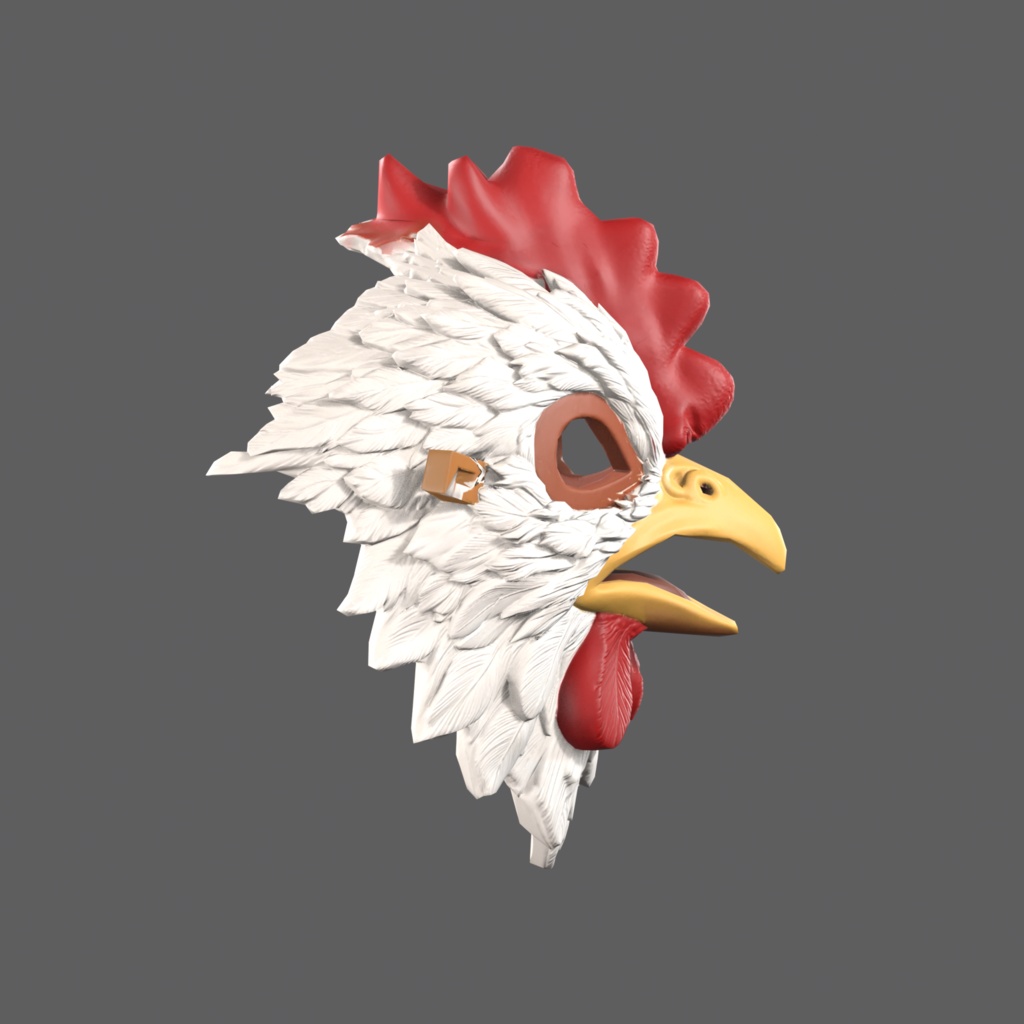 Big Red Rooster VR – loud red rooster mask【VRChat / PC & Quest / MA】