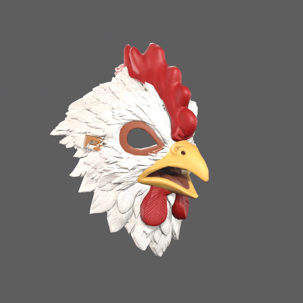Big Red Rooster VR – loud red rooster mask【VRChat / PC & Quest / MA】