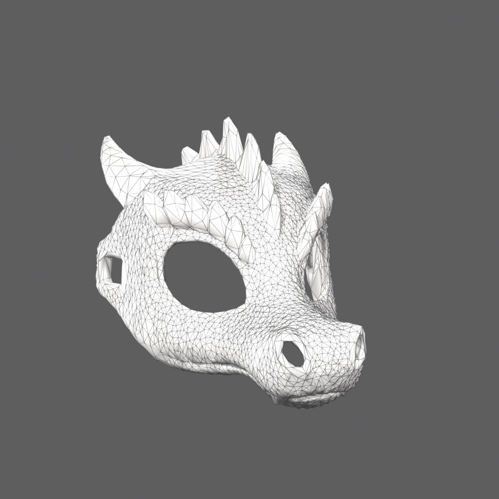 Baby Red Dragon VR – little red dragon half mask【VRChat / PC & Quest / MA】