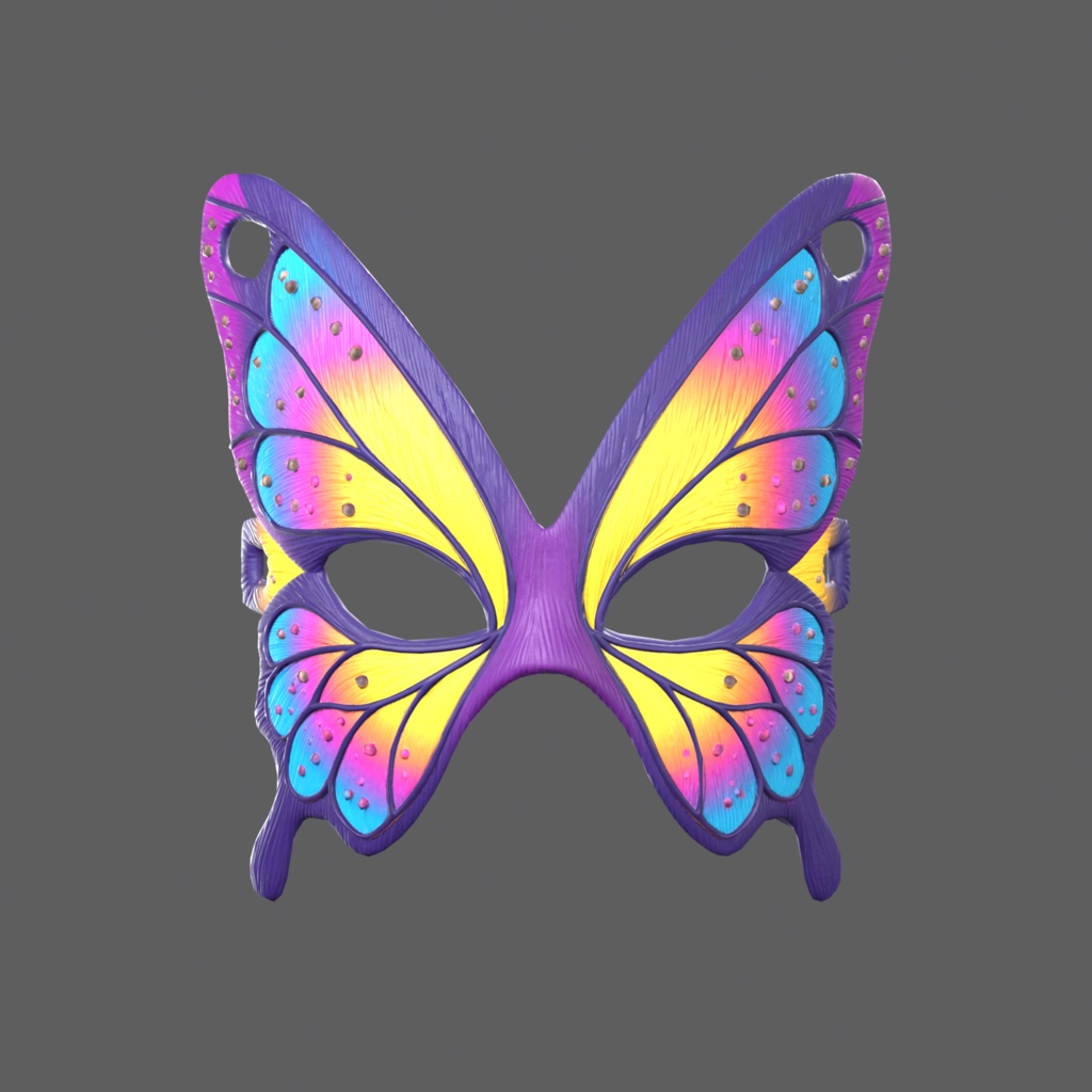 Miss Butterfly VR – purple and gold butterfly eye mask【VRChat / PC & Quest / MA】