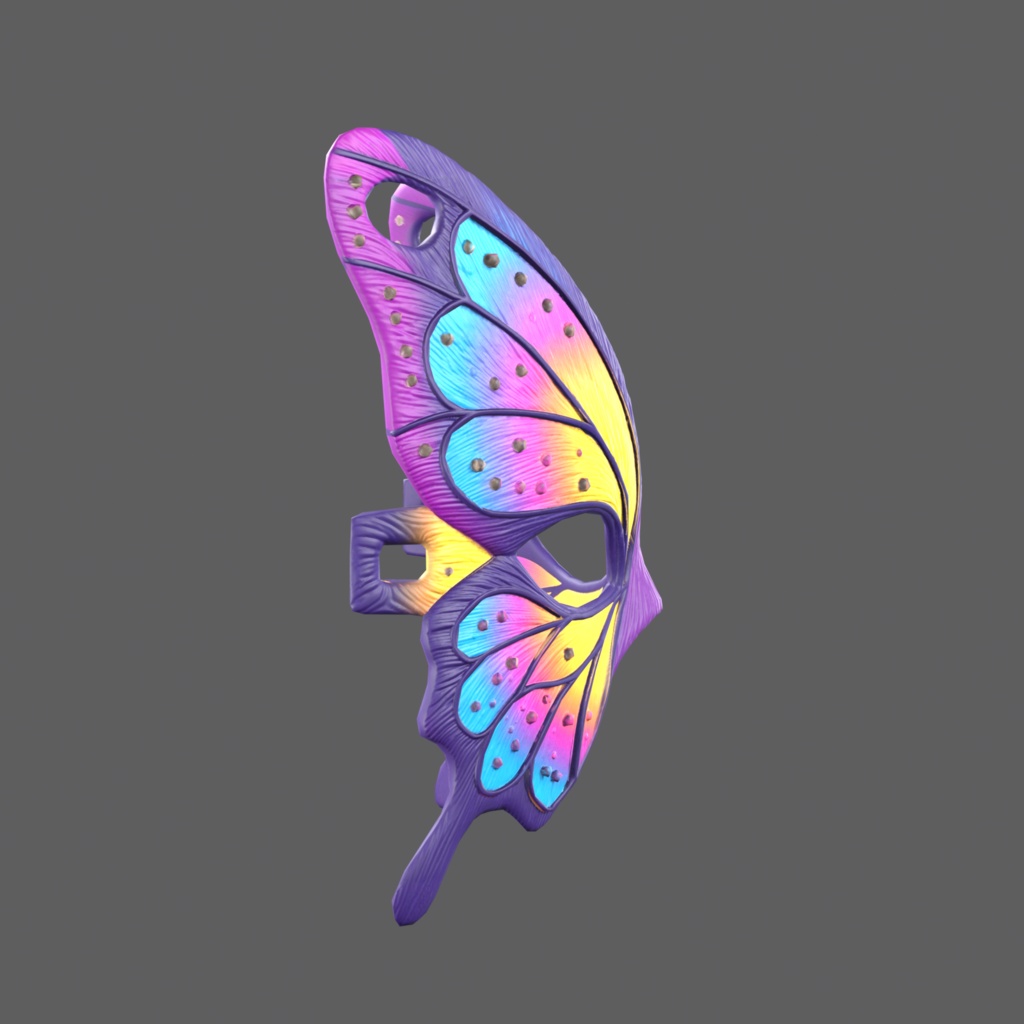 Miss Butterfly VR – purple and gold butterfly eye mask【VRChat / PC & Quest / MA】
