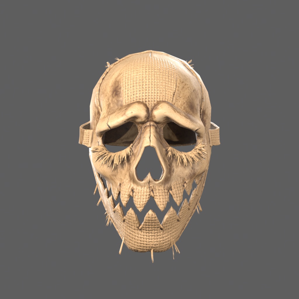 Scarycrow VR – stitched burlap scarecrow mask【VRChat / PC & Quest / MA】
